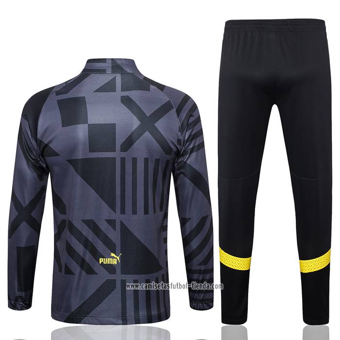 Chandal de Chaqueta del Borussia Dortmund 2022 2023 Negro y Gris